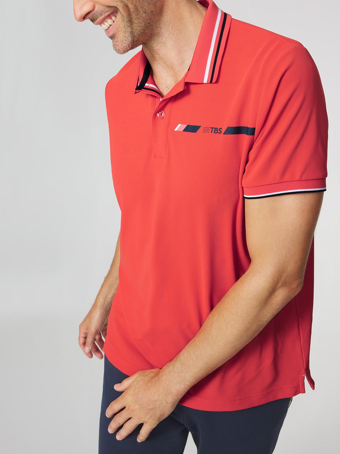 Polo Homme Coupe Ajustée Maille Fantaisie Rouge SELIMPOL