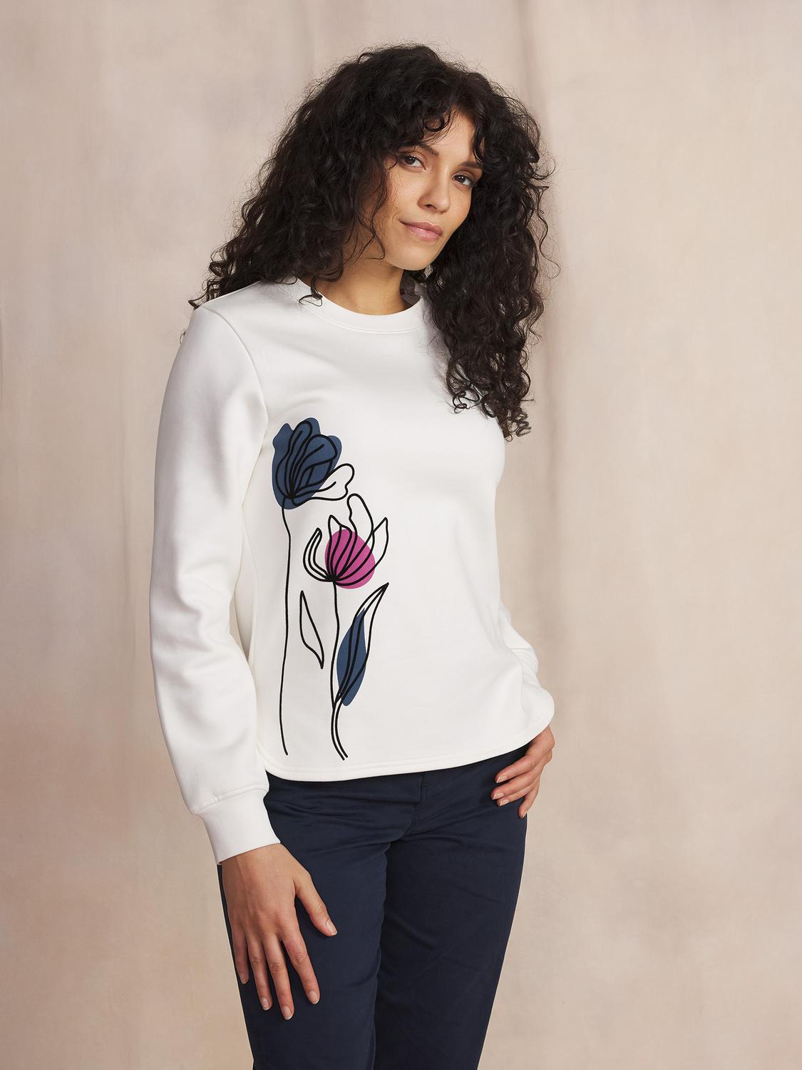 Sweat Arctique Manches Longues Blanc HILDARON Sweat Arctique Manches Longues Blanc HILDARON