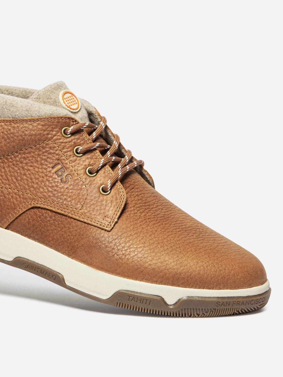Bottines Homme Doublée Textile Cuir Tan GEDANNO