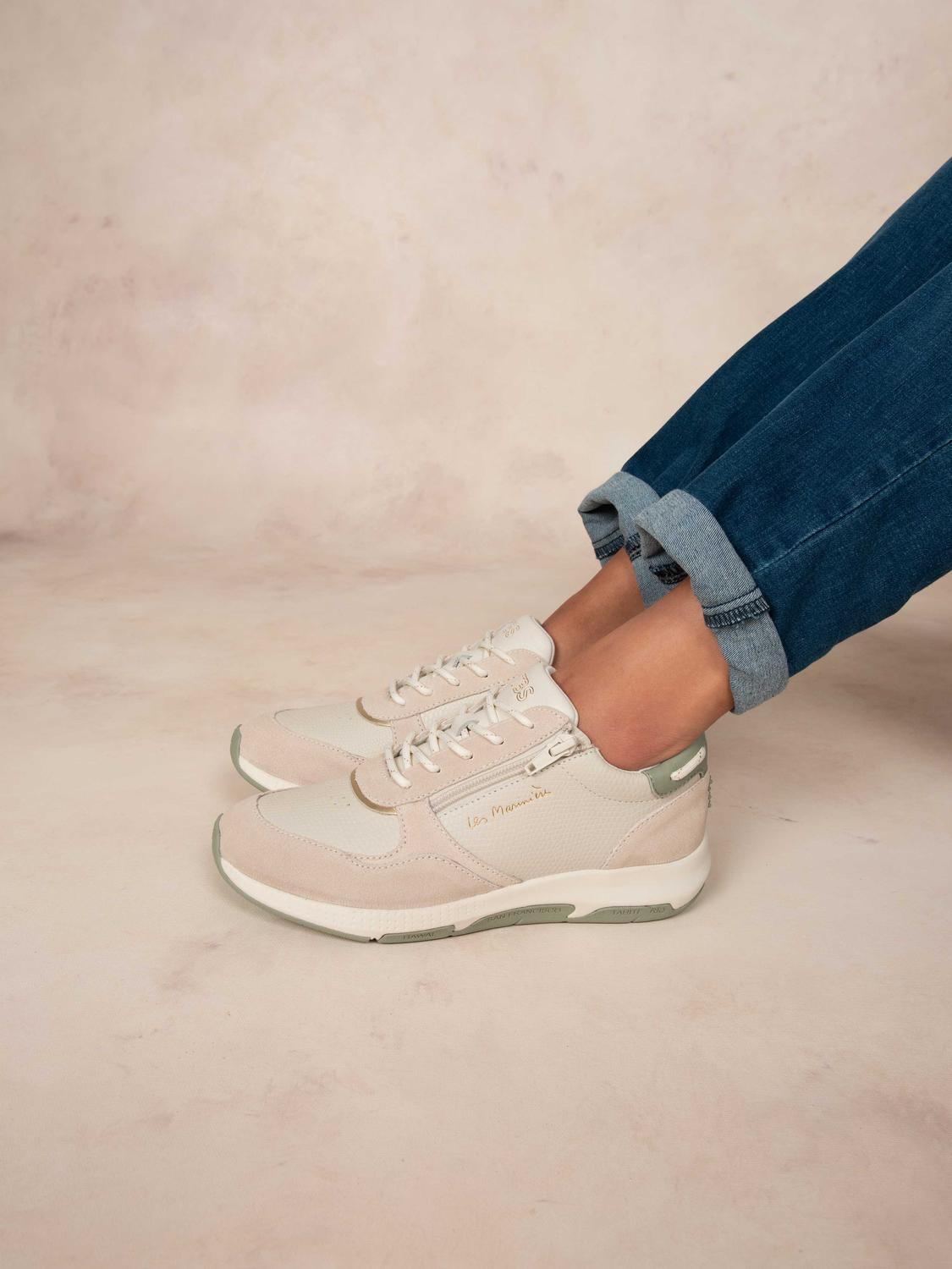 Running femme python blanc et argile JAZAZIP