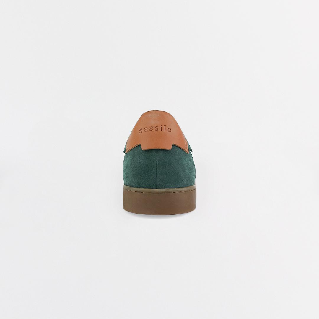 Tennis Cuir Fabrication Française Crème vert SESSILE Tennis Cuir Fabrication Française Crème vert SESSILE