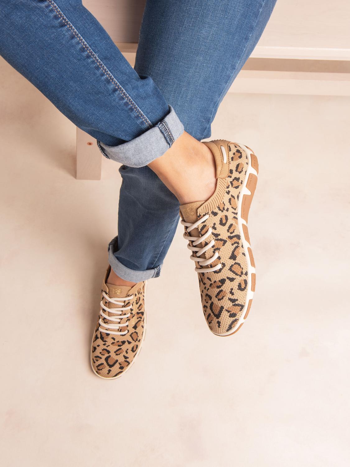 Tennis Femme Confort Textile Recyclé Léopard JAZARIA