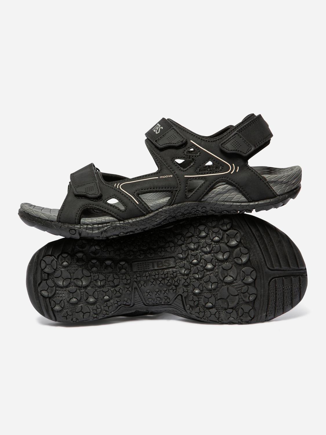 Sandales plates homme noir TREKMON