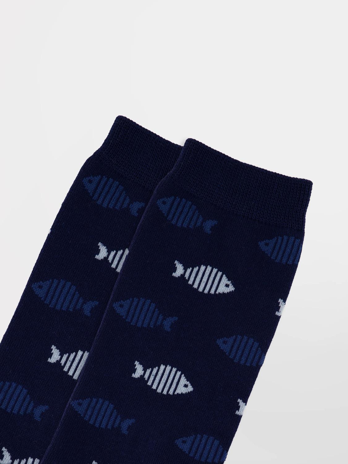 Chaussettes homme marine et poisson GARYSOCK