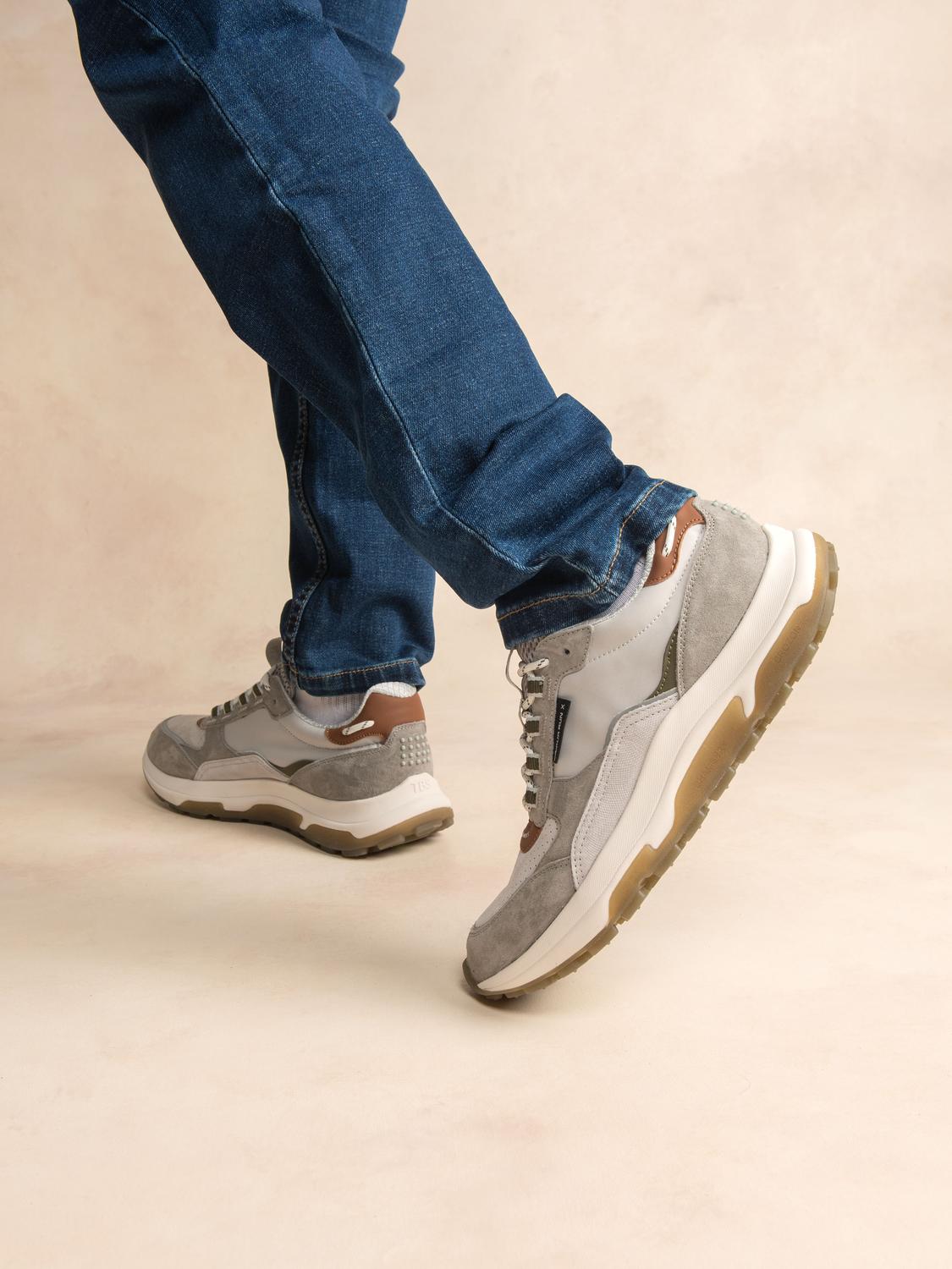 Running homme gris clair et olive JONASSE