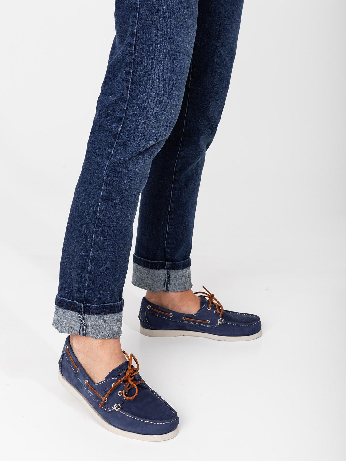 Chaussures Bateau Homme Semelle Grip Cuir Nubuck Bleu Chaussures Bateau Homme Semelle Grip Cuir Nubuck Bleu