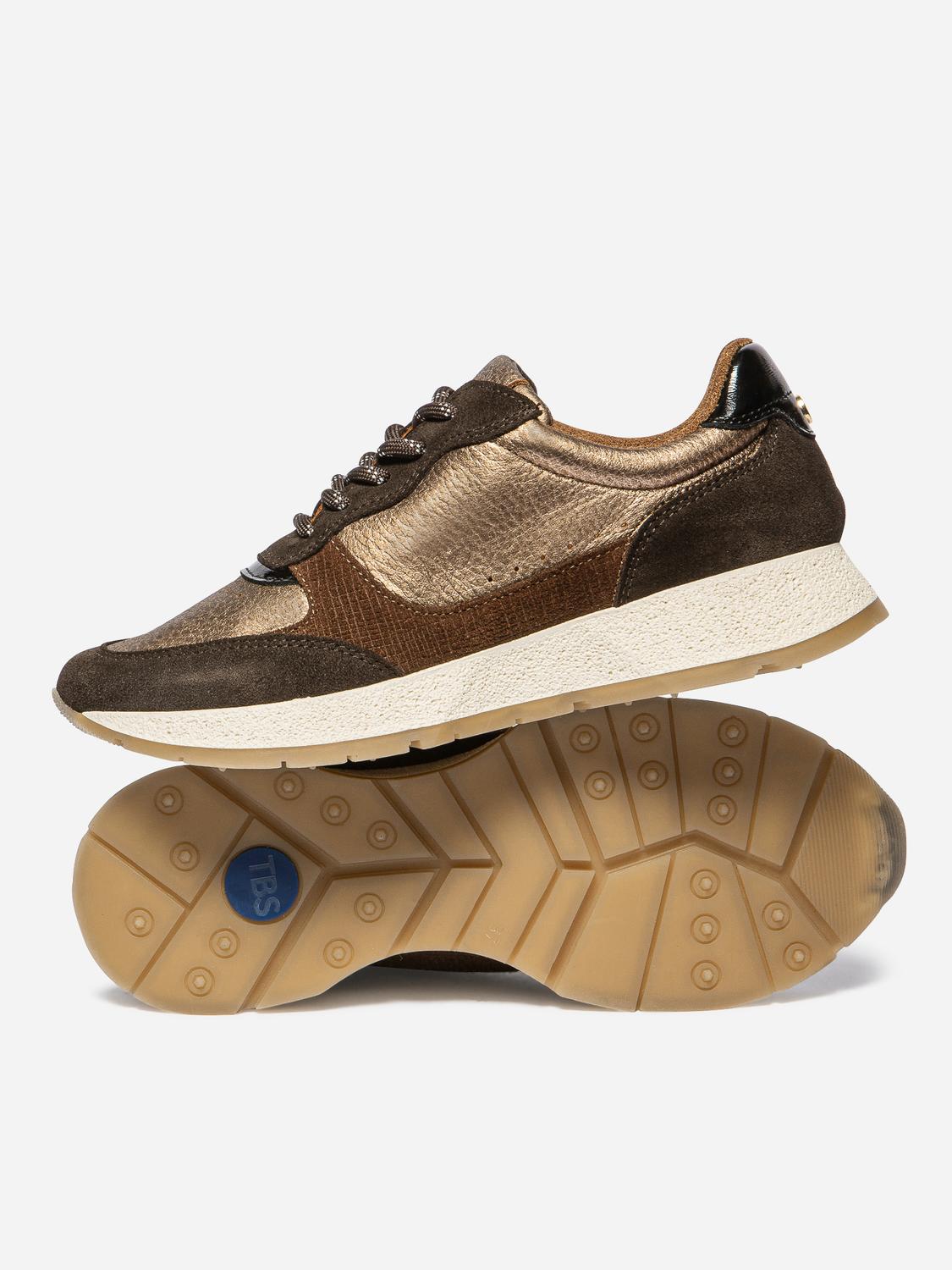 Tennis Femme Textile Chocolat et Bronze EULALIE
