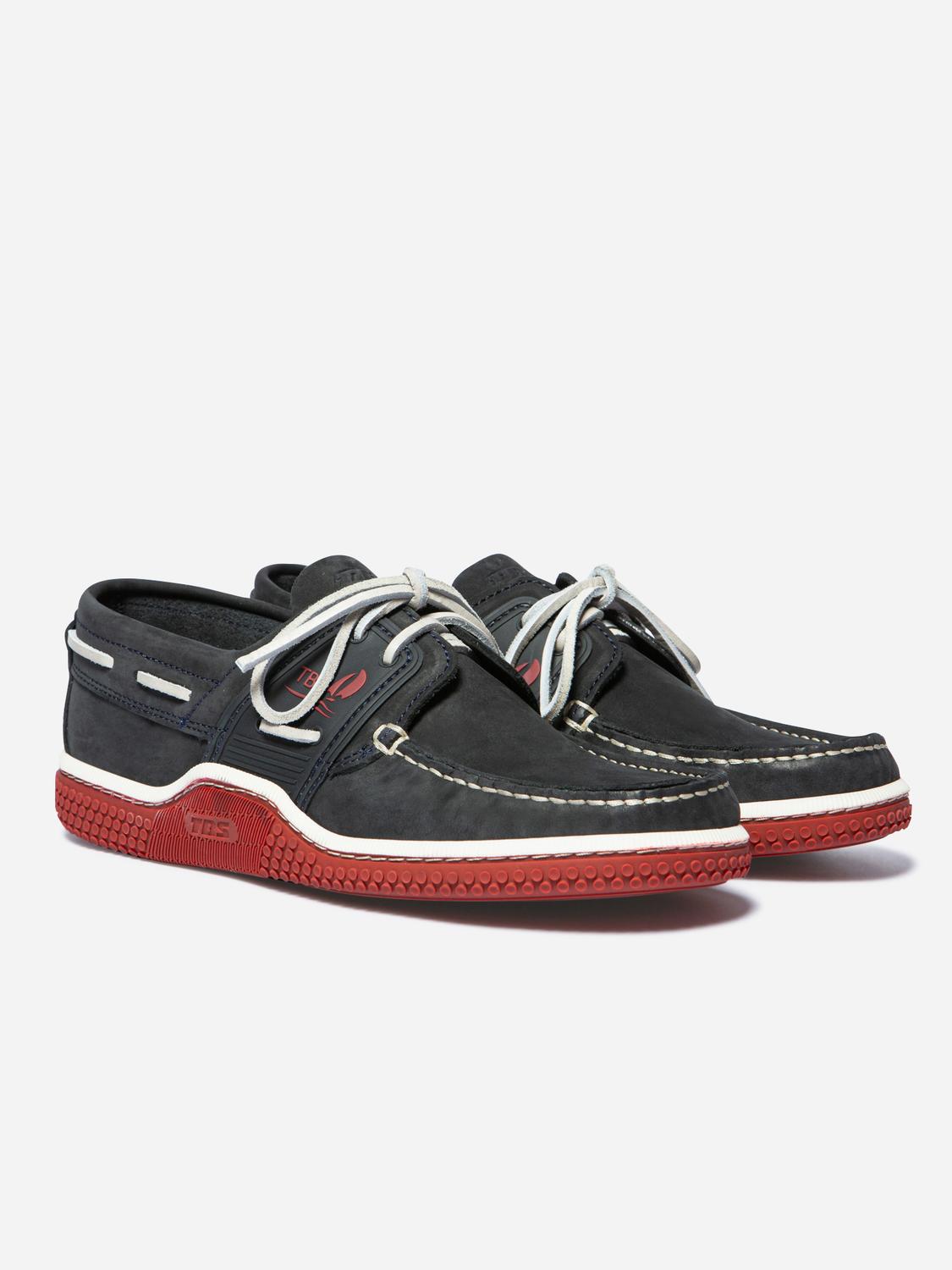 Chaussures bateau homme navy et rouge GLOSAIL
