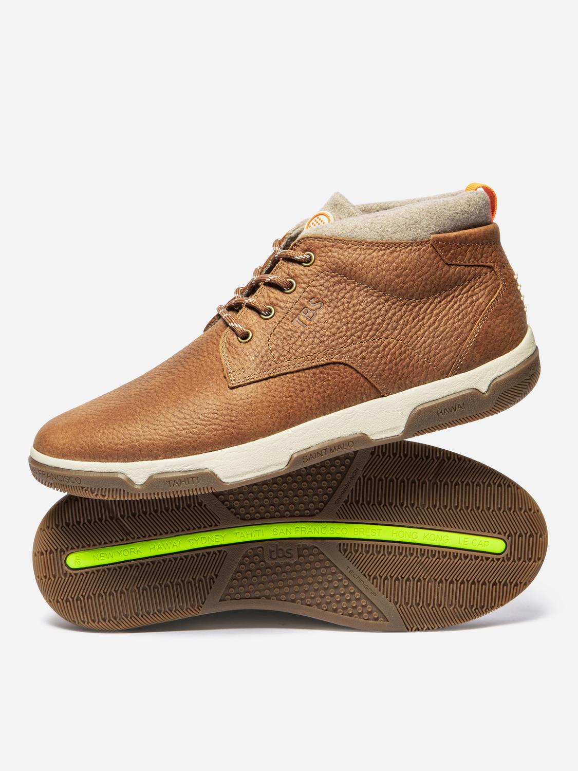 Bottines Homme Doublée Textile Cuir Tan GEDANNO