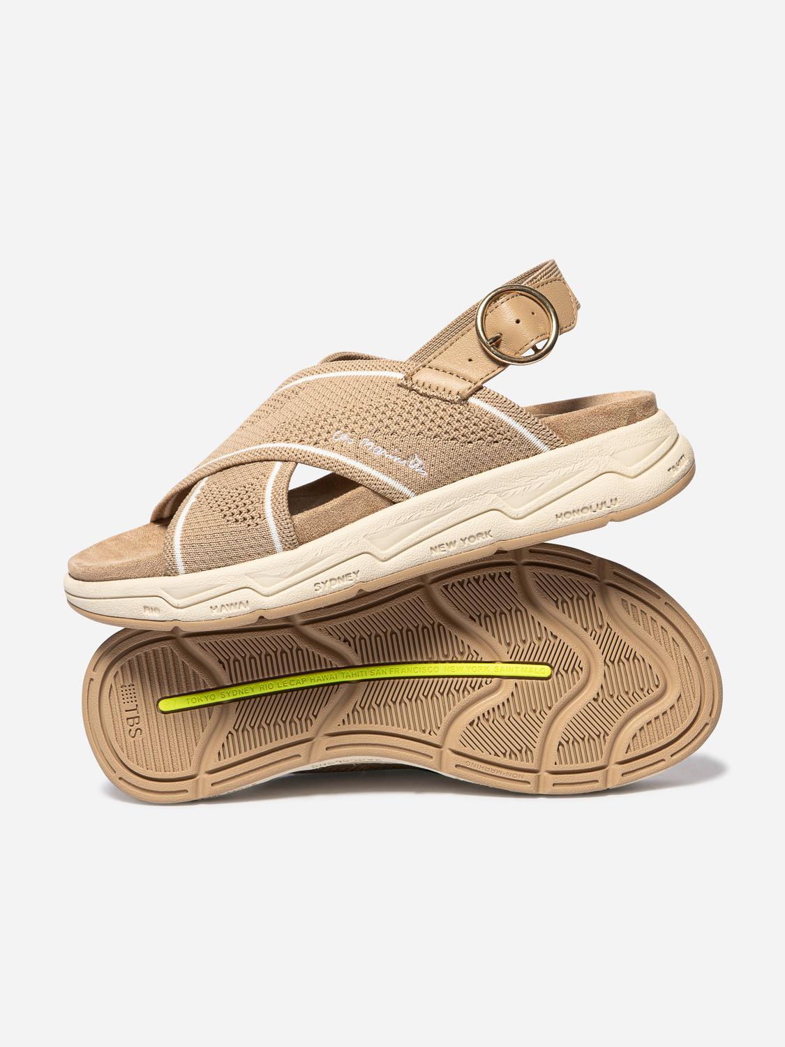 Sandales compensées femme cappucino LAIHONA