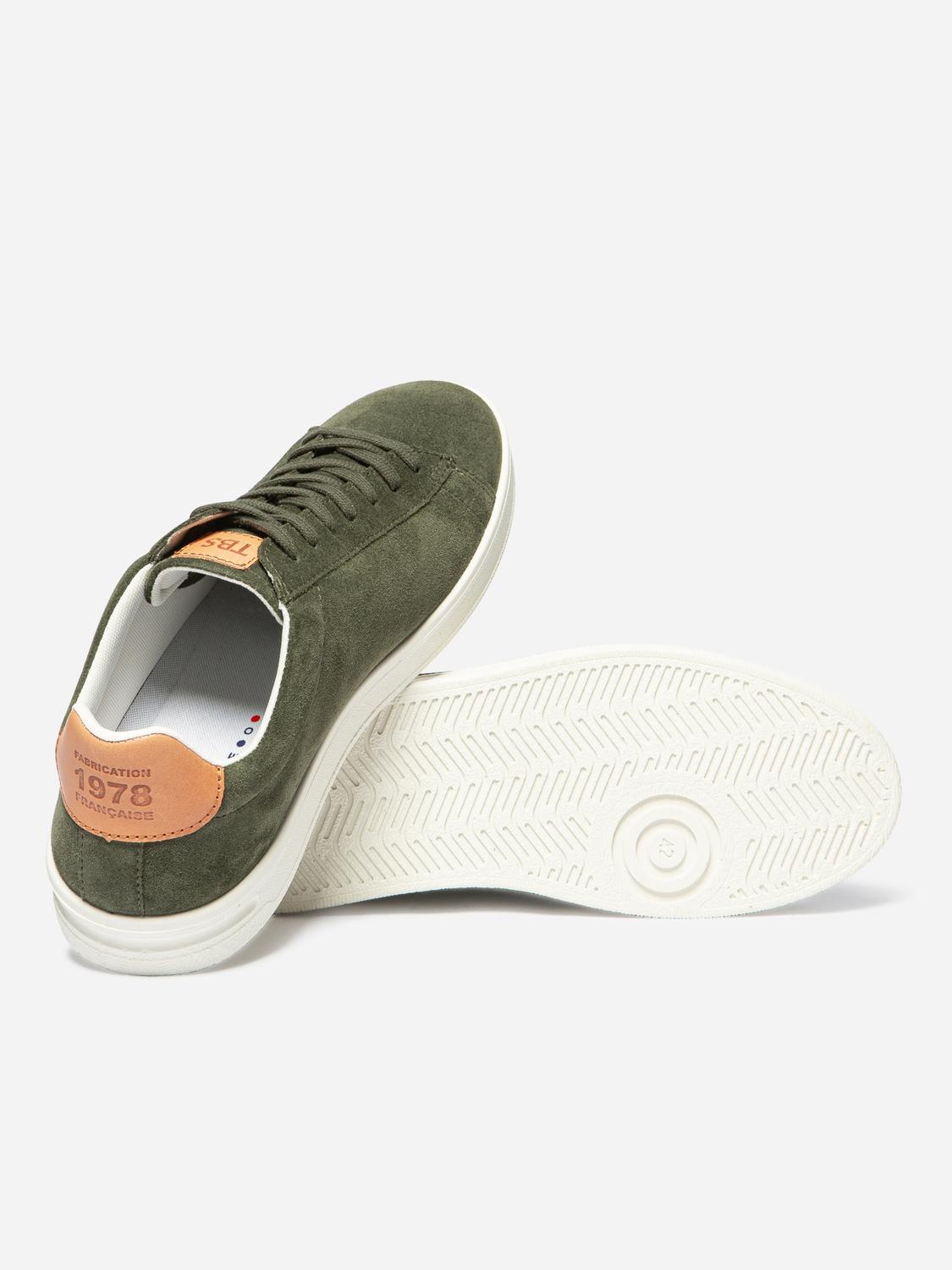 Baskets Homme Fabriquées En France Cuir Vert FLAUBER Baskets Homme Fabriquées En France Cuir Vert FLAUBER