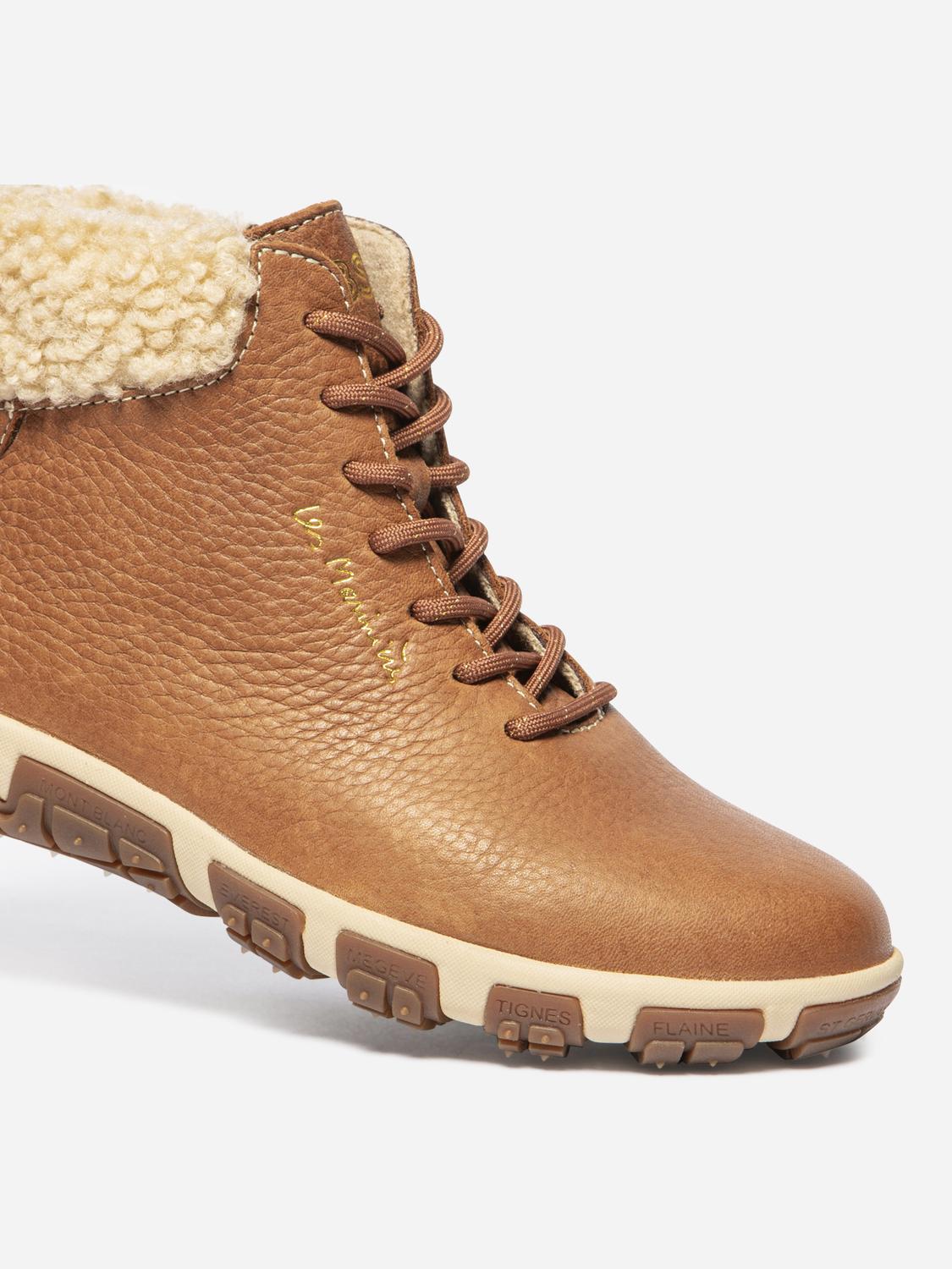 Bottines Femme Doublée Textile Cuir Tan JANISSA