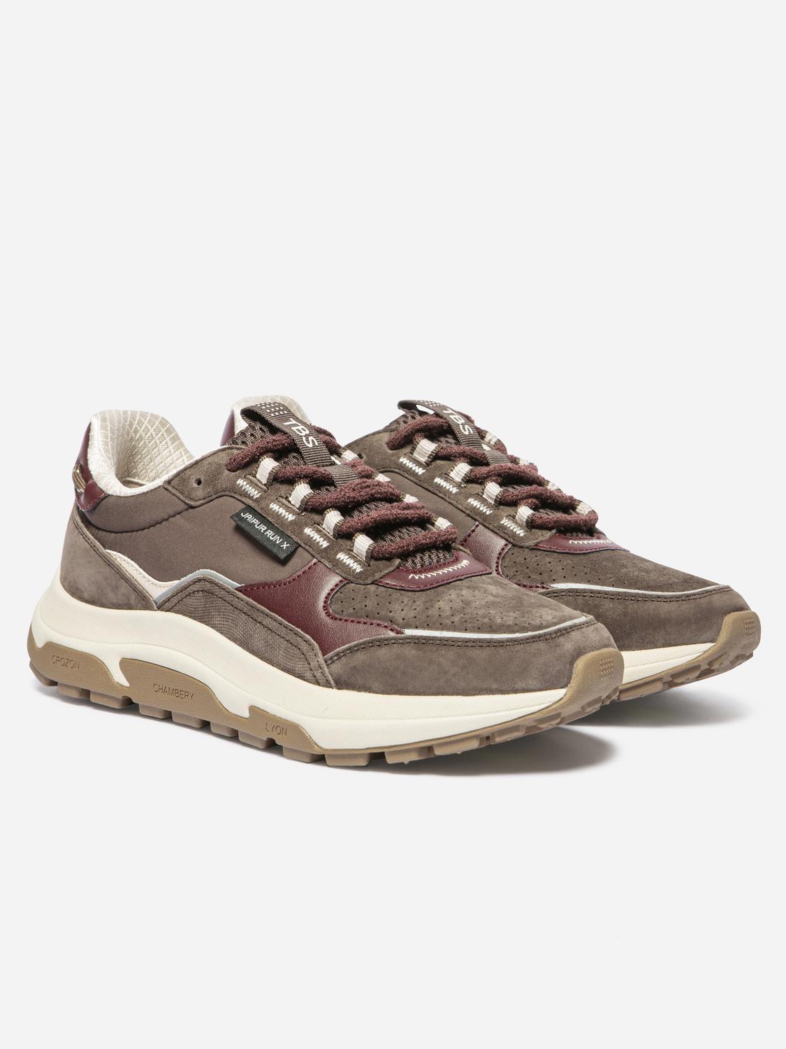 Running Femme Doublée Textile Cuir Chocolat JAZONNE