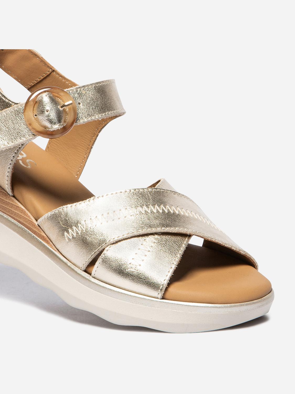 Sandales compensées femme platine HOULEMA