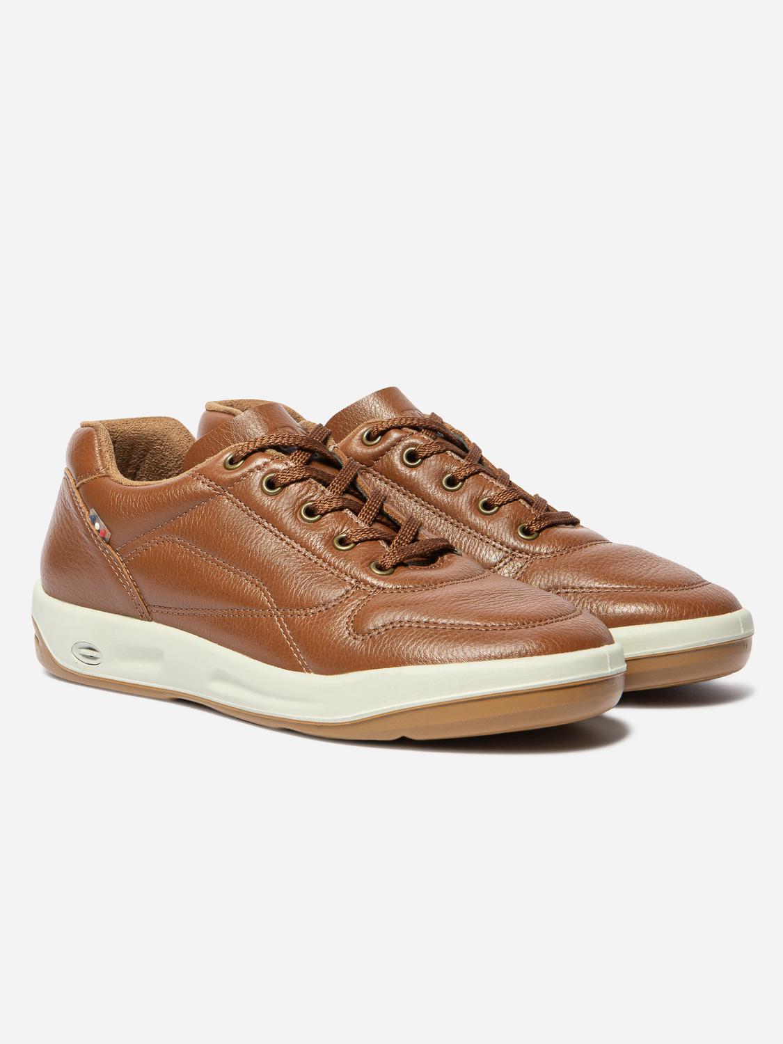 Tennis en cuir confort homme marron ALBANA