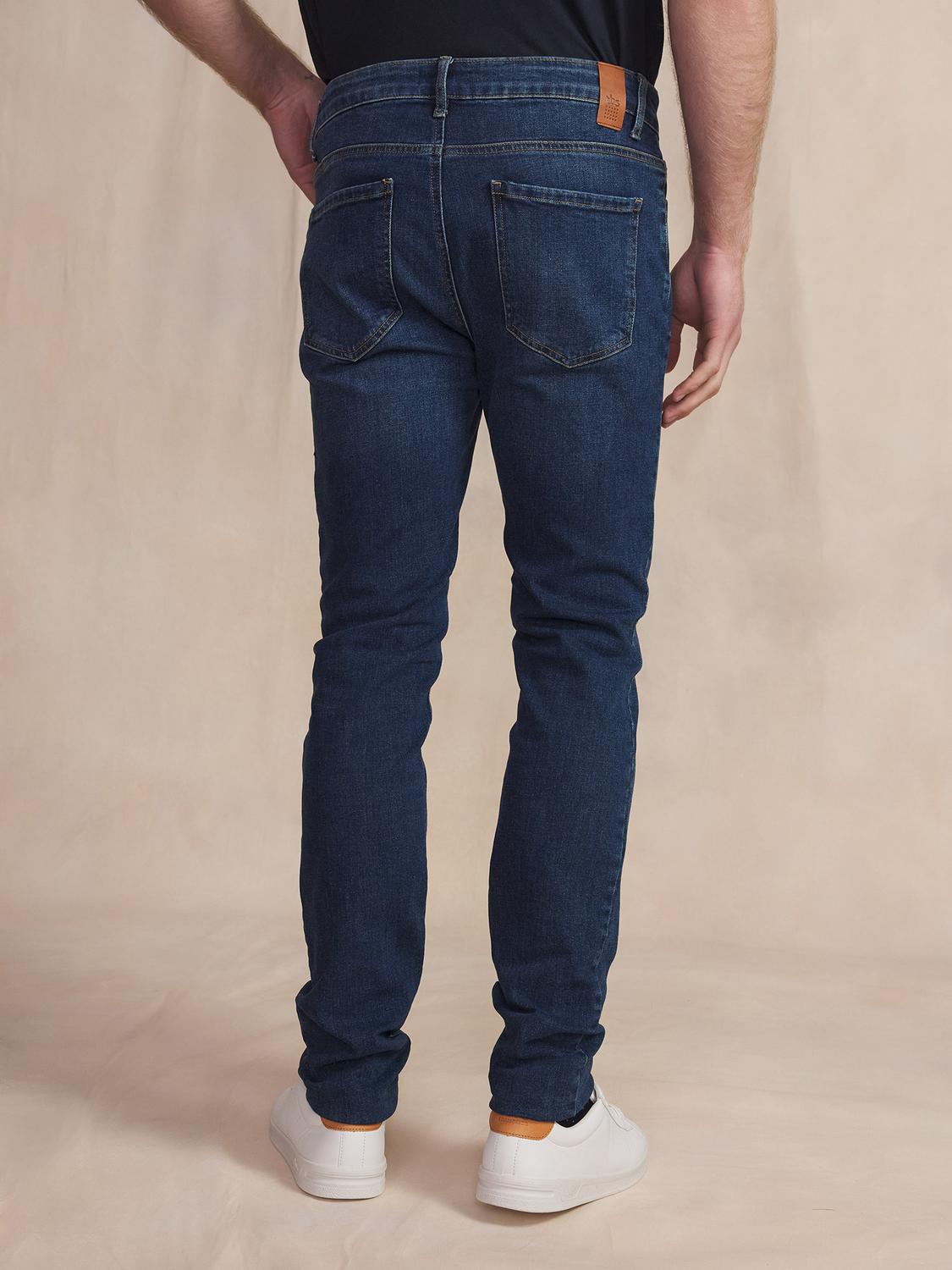 Jean Homme Ceinture Droite avec passants Indigo BENJIPAR