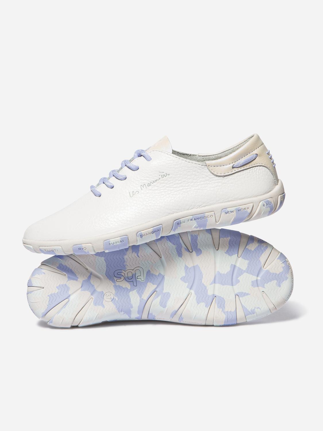 Women's leather sneakers White Iridescent Camo JAZARU