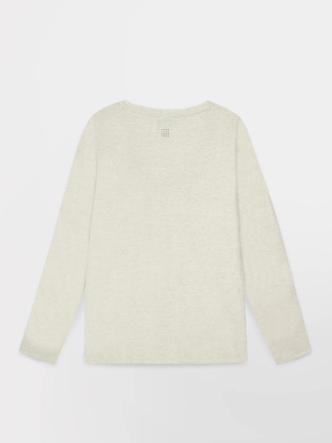 Tee Shirt Femme Manche Longues Coton Blanc ADINALON