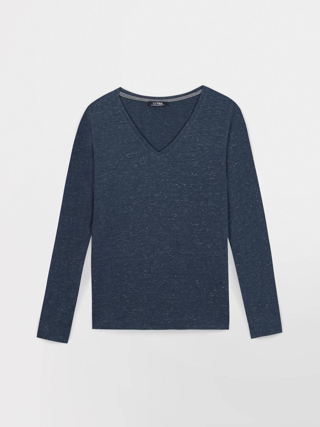 Tee Shirt Femme Manche Longues Coton Bleu ADINALON Tee Shirt Femme Manche Longues Coton Bleu ADINALON