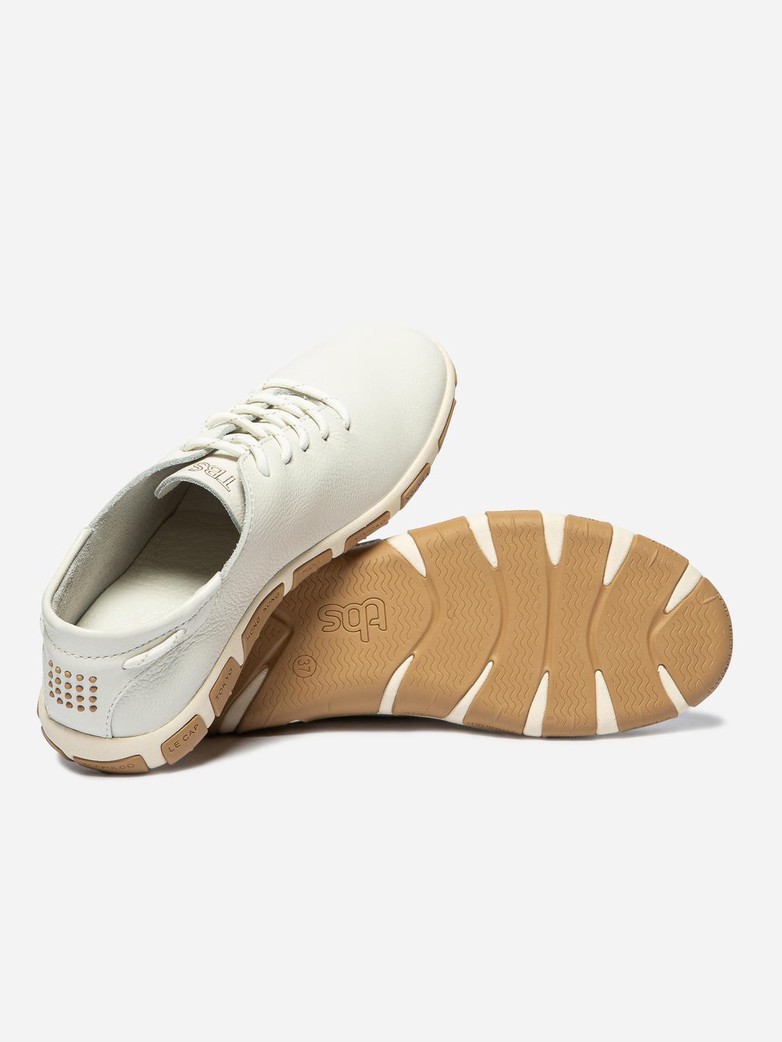 Tennis Femme Confort Cuir Blanc