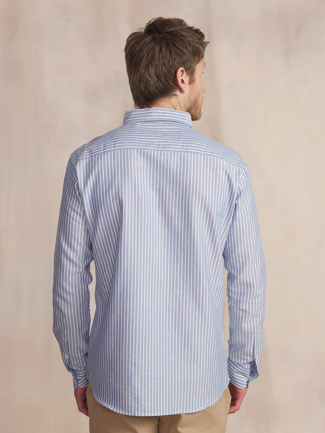 Chemise Chambray Manches Longues Bleu RHAVICHE Chemise Chambray Manches Longues Bleu RHAVICHE