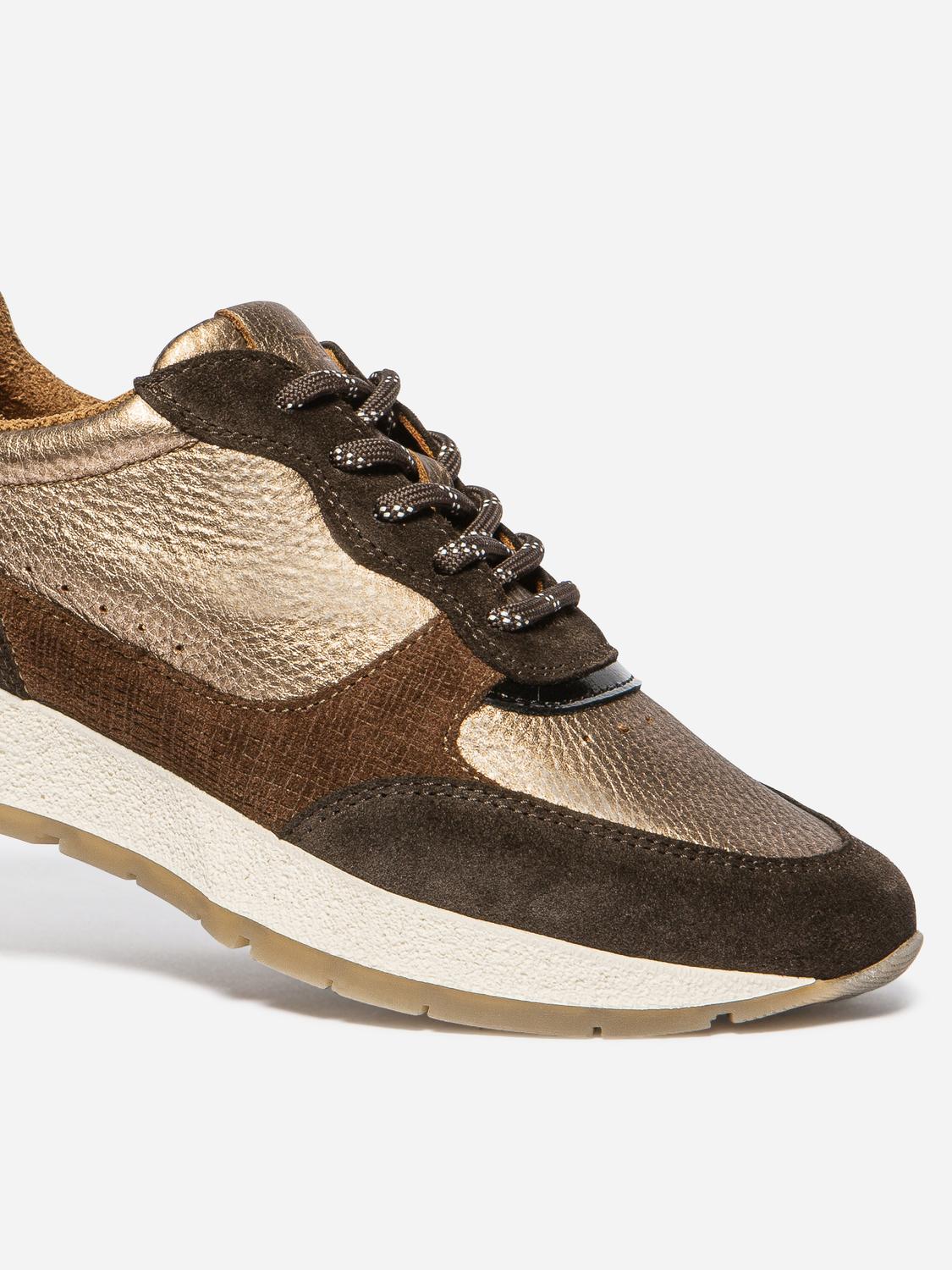 Tennis Femme Textile Chocolat et Bronze EULALIE