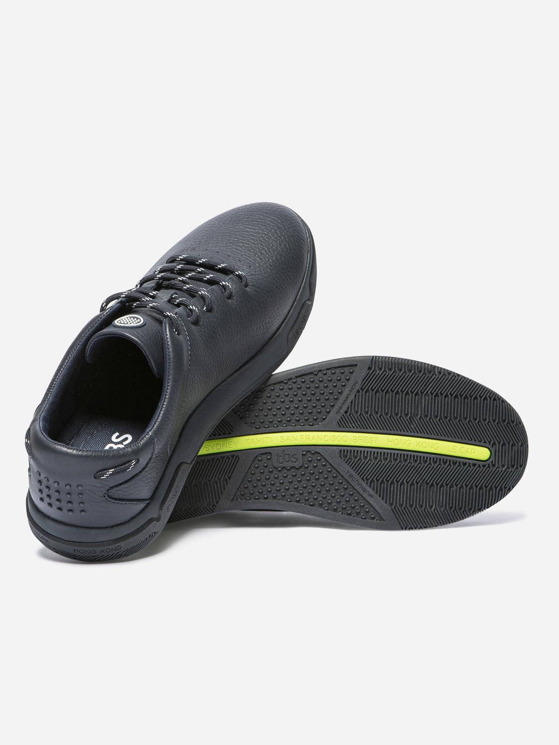 Baskets Homme Cuir Sans Couture Marine GEDEONE