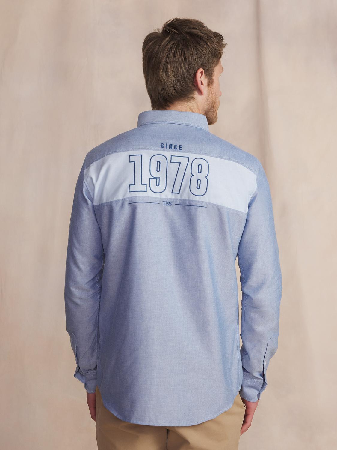 Chemise Chambray Manches Longues Bleu JAMADCHE Chemise Chambray Manches Longues Bleu JAMADCHE