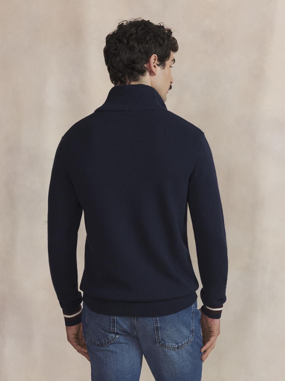 Pull Col Camionneur Homme Marine TATUMCAM