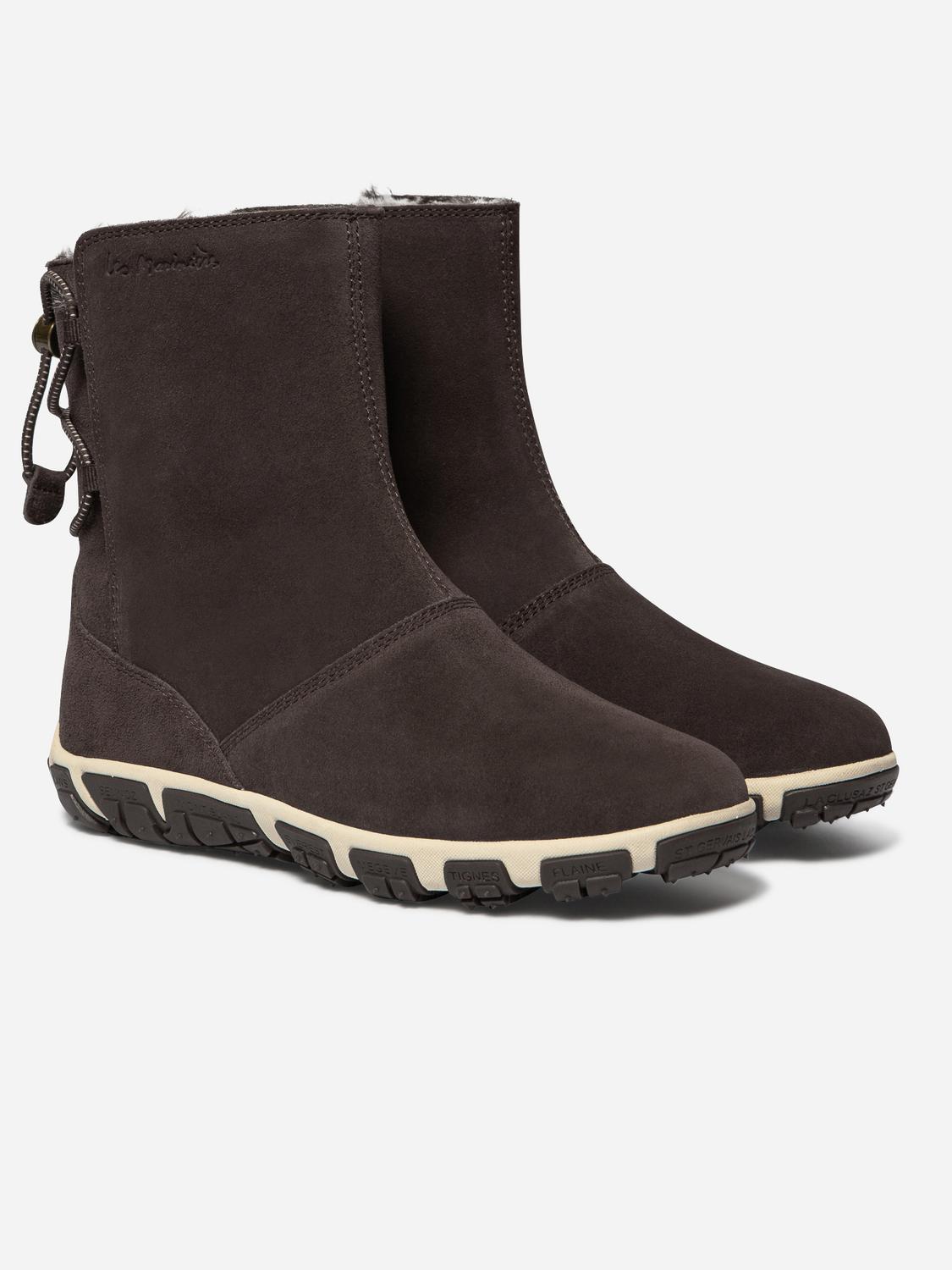 Boots Fourrées Femme Confort Cuir Marron JAZSNOW Boots Fourrées Femme Confort Cuir Marron JAZSNOW