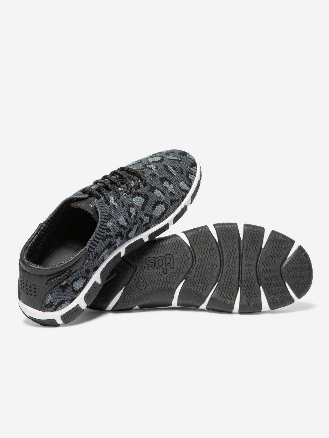 Tennis Femme Textile Recyclé Leopard Noir JAZARIA Tennis Femme Textile Recyclé Leopard Noir JAZARIA