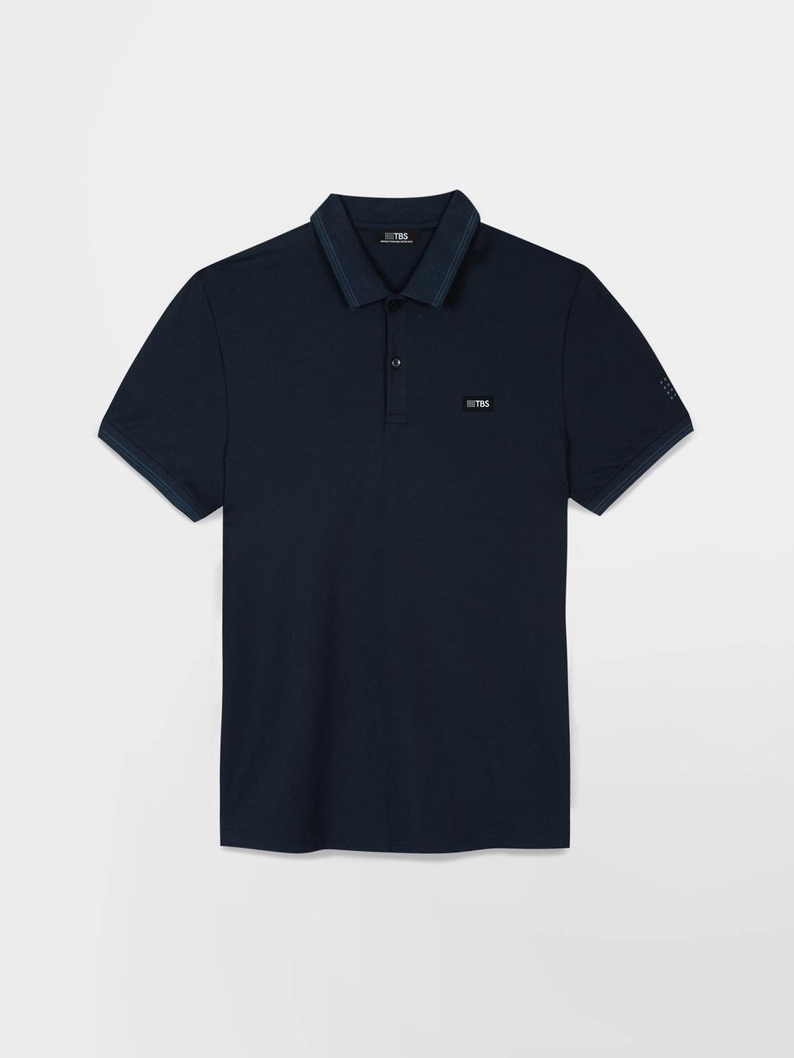 Polo Homme Coupe Ajustée Séchage Rapide Stretch  Marine ATTONPOL