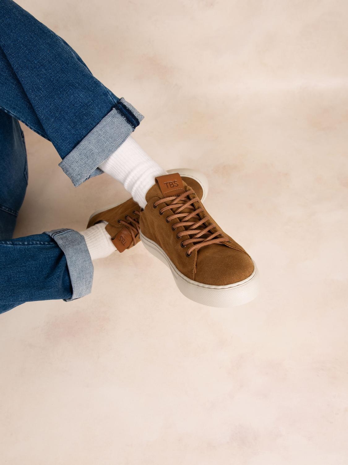 Tennis en cuir homme tabac ALBERIC