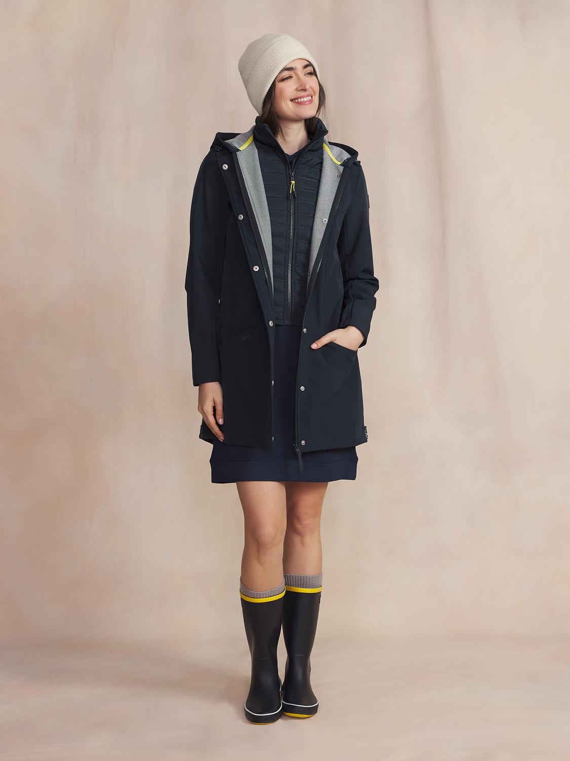 Veste Longue Femme Imperméable A Capuche Bleu FANNYLON Veste Longue Femme Imperméable A Capuche Bleu FANNYLON