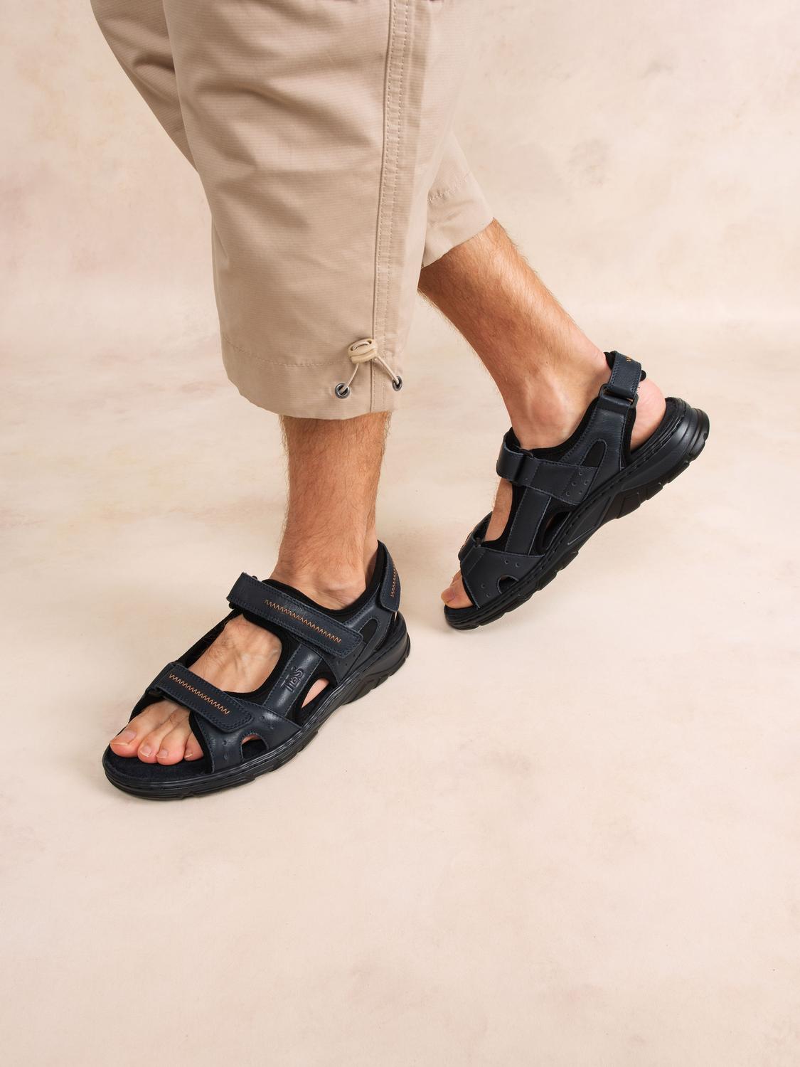 Sandales plates homme navy et noir JOHALIN