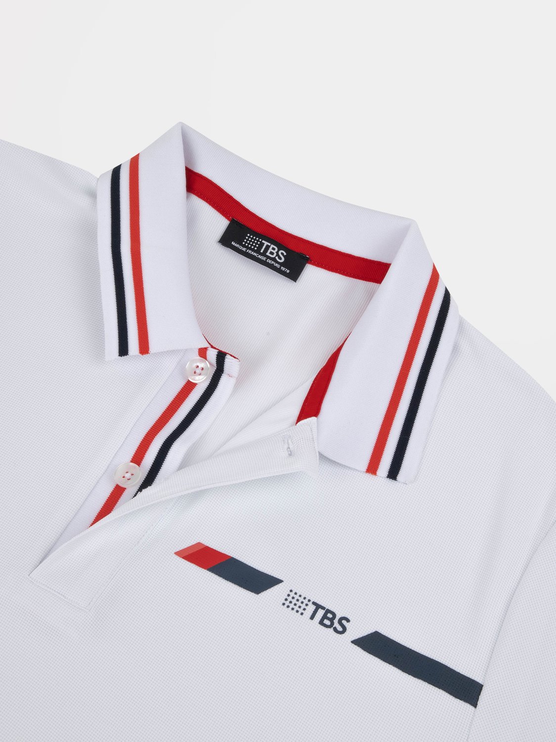 Polo Homme Coupe Ajustée Maille Fantaisie Blanc SELIMPOL