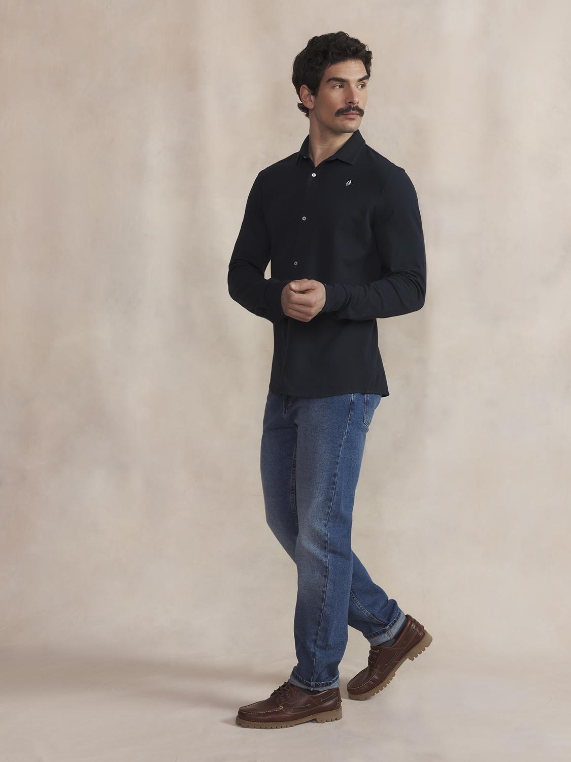 Chemise Homme Coton Marine YVAINCHE