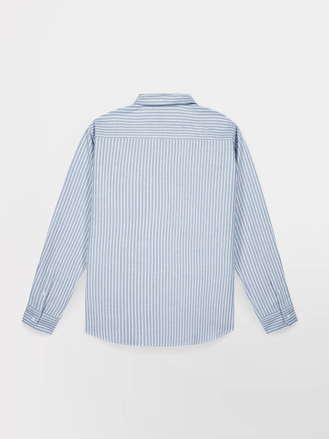 Chemise Chambray Manches Longues Bleu RHAVICHE Chemise Chambray Manches Longues Bleu RHAVICHE