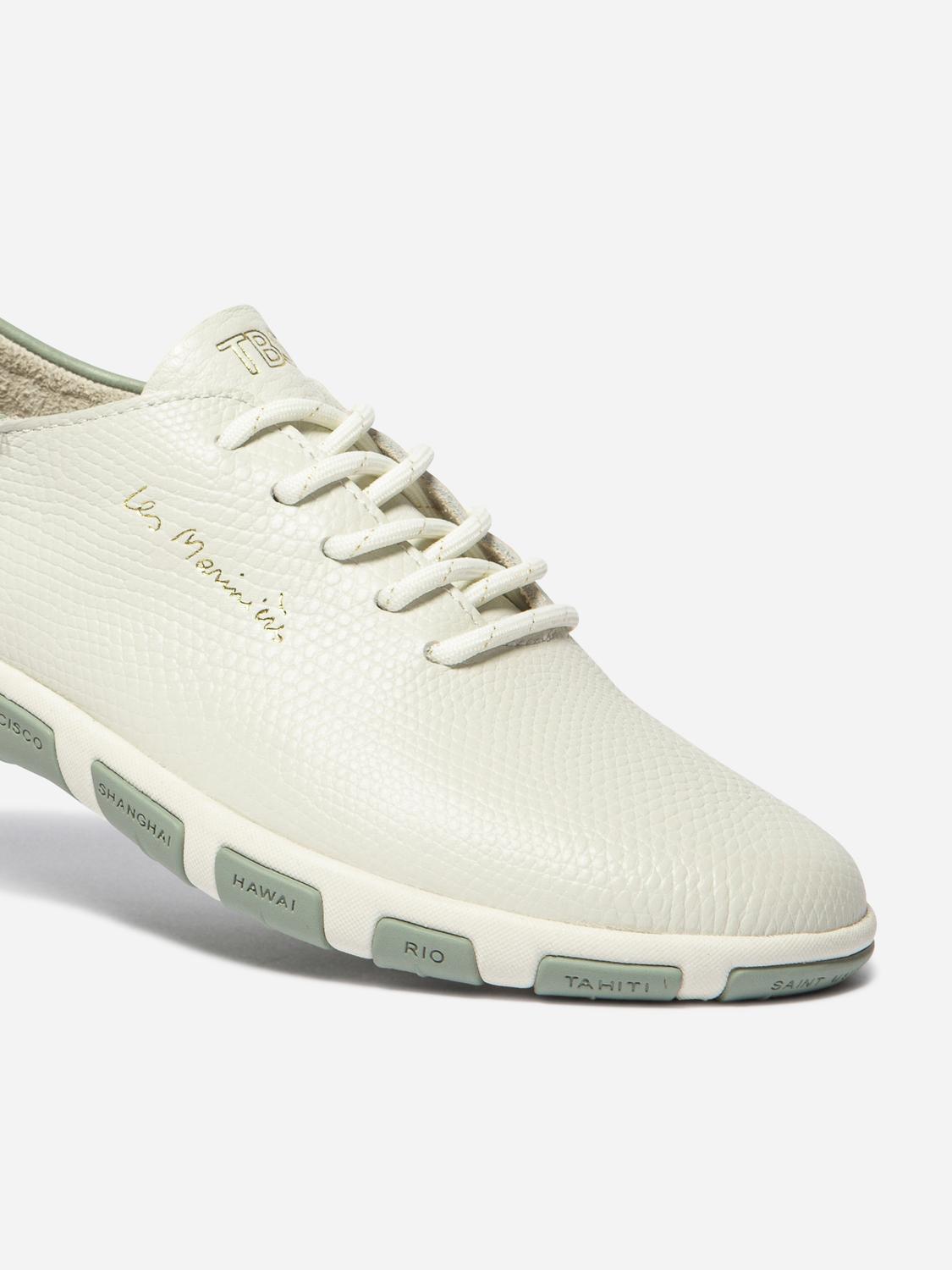 Women's canvas sneakers Python White and Clay JAZARU