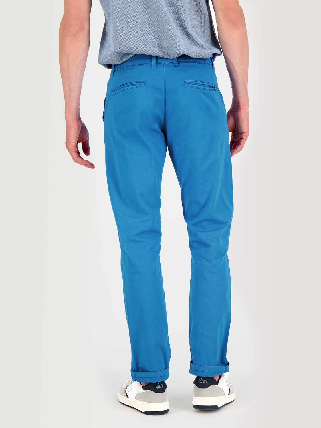 Pantalon Chino Homme Coton Stretch Bleu