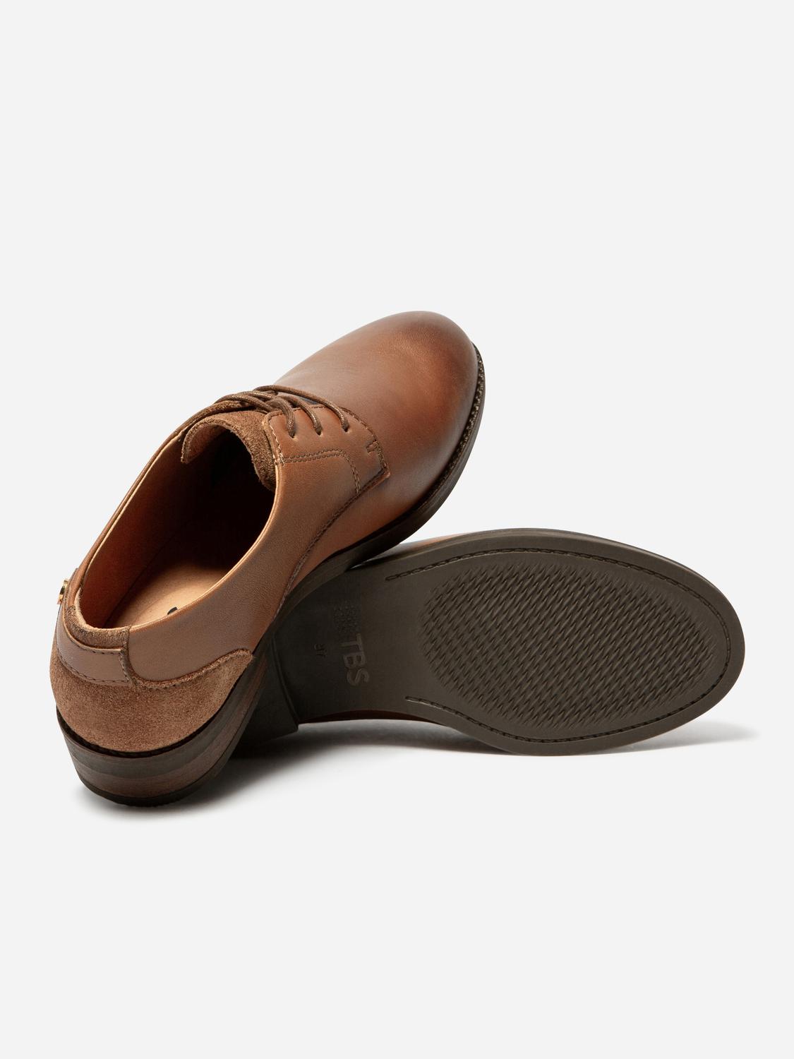 Derbies Femme Confort Tout Cuir Marron FOSTINA