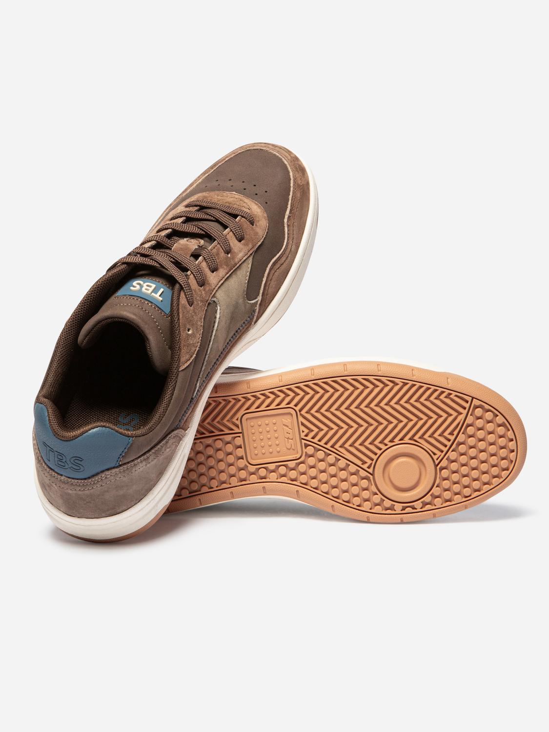 Tennis Homme Cuir Nubuck Marron ALMERIO Tennis Homme Cuir Nubuck Marron ALMERIO