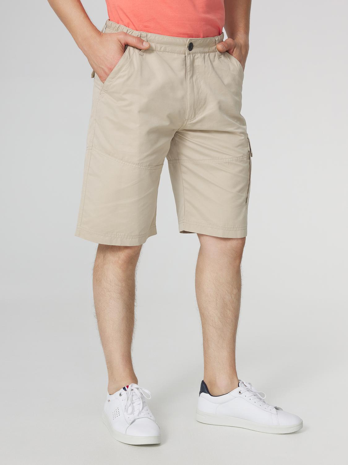 Bermuda Homme Ceinture Semi-élastiquée Beige FUPPABER