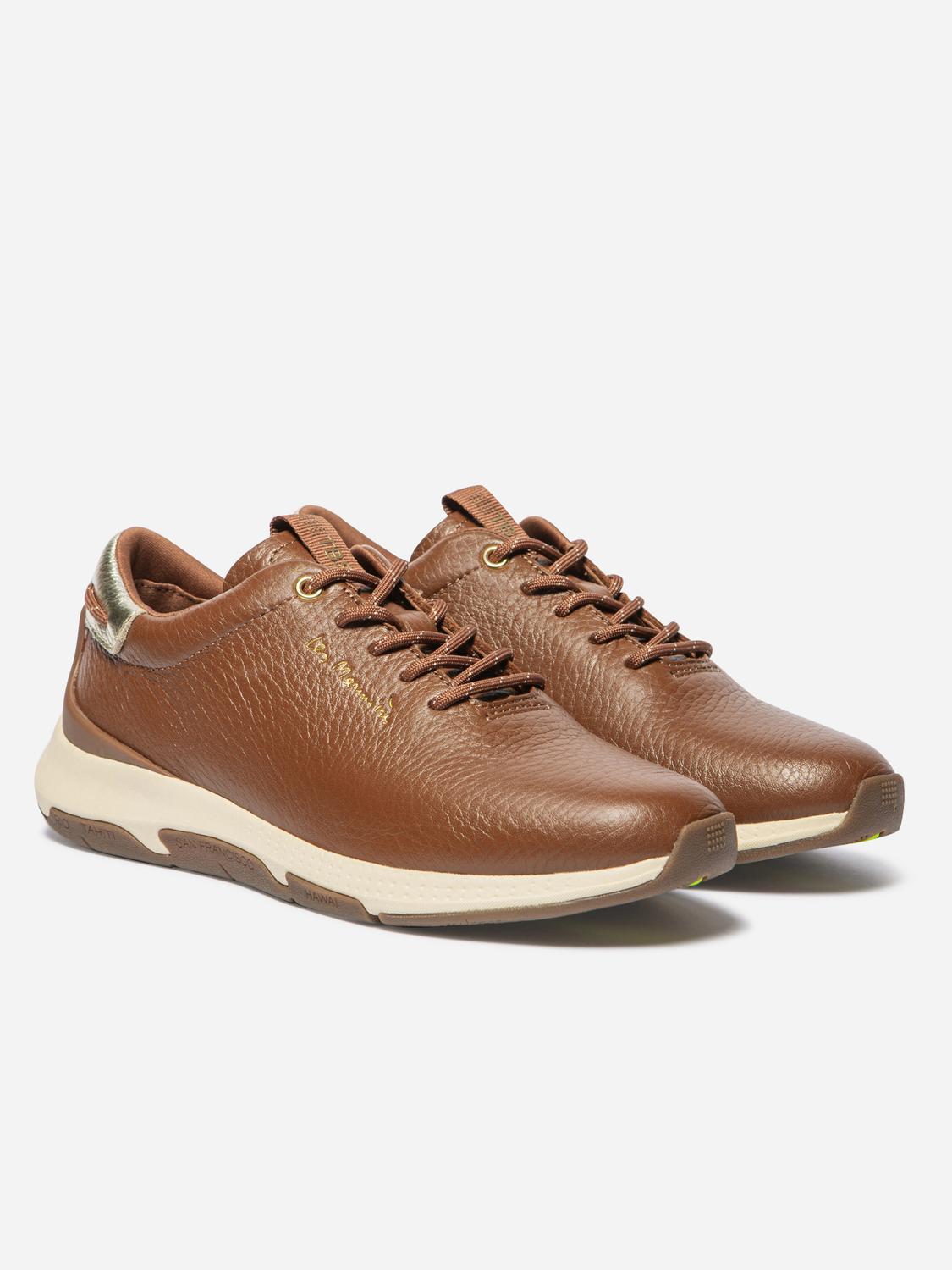 Running Femme Doublée Textile Cuir Pecan et Champagne JAZZRUN