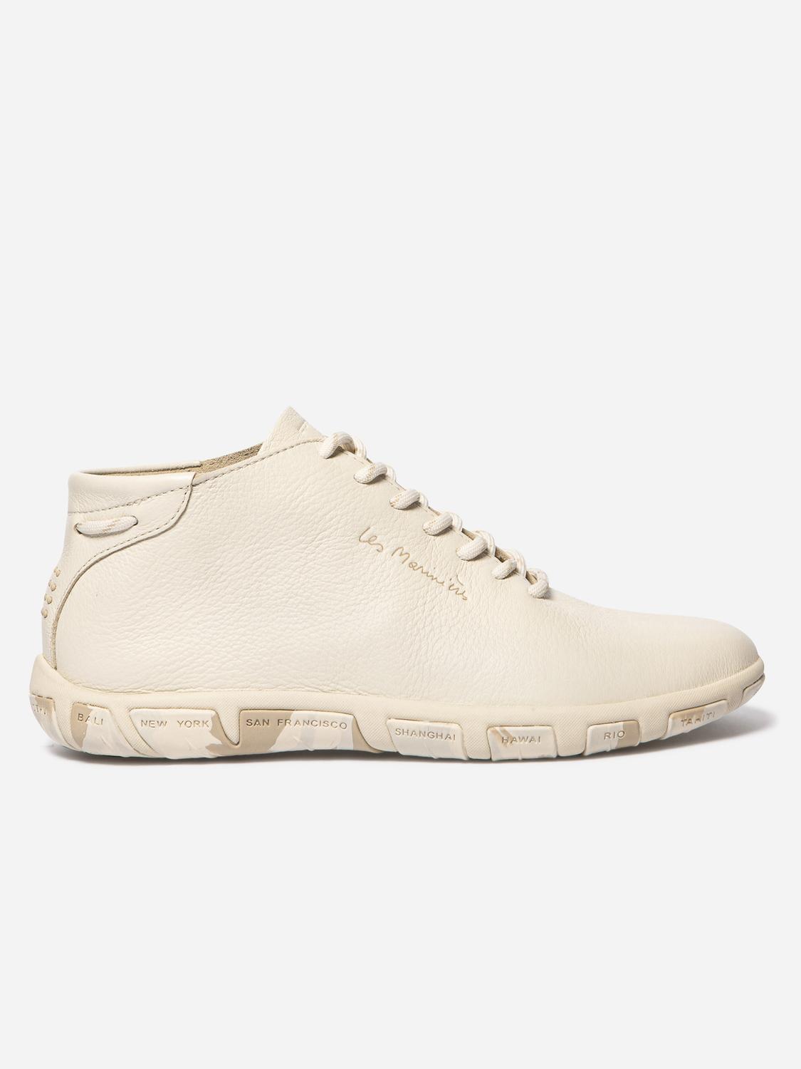 Tennis en cuir femme ecru camo JUHAYNA