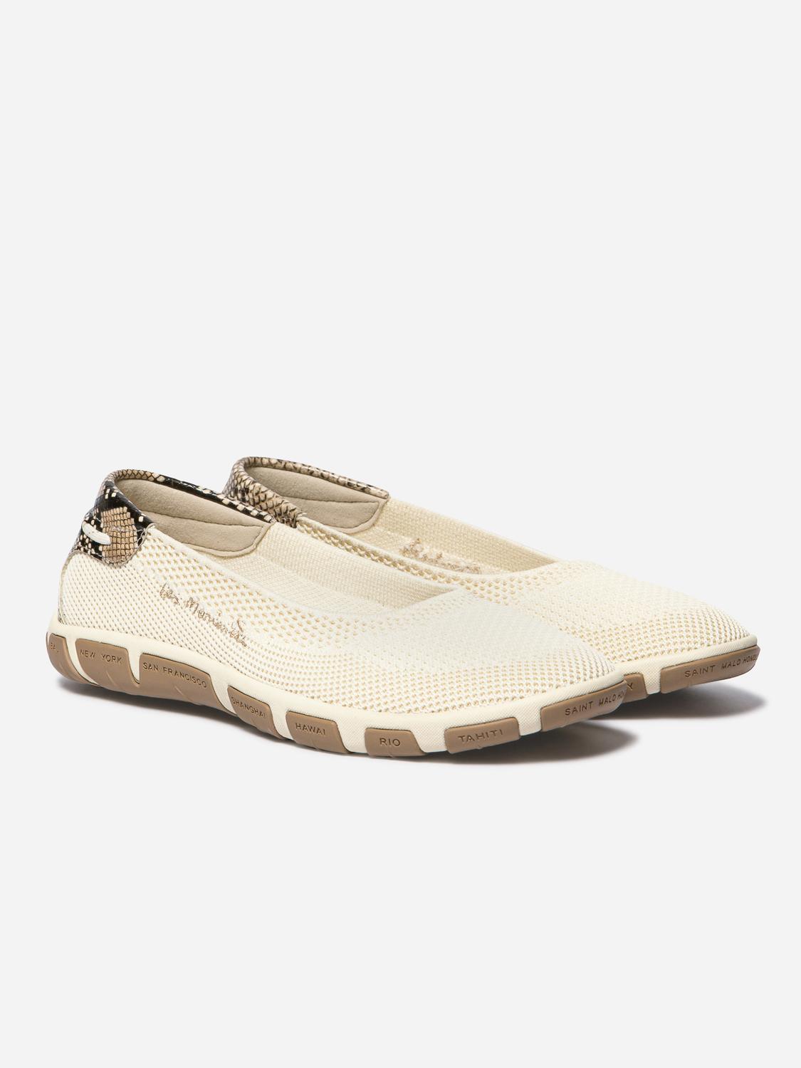 Ballerines femme light beige et python JIVIANA