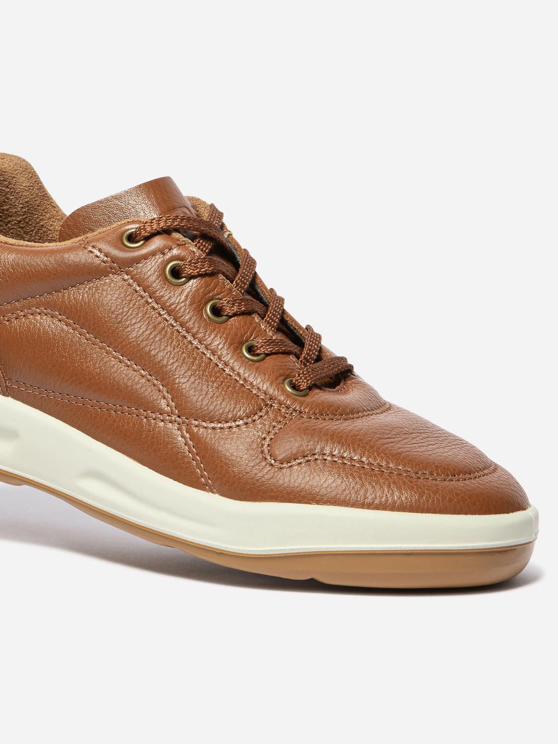 Tennis en cuir confort homme marron ALBANA