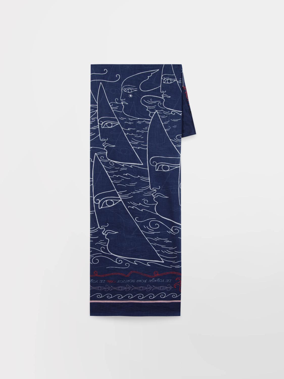 Foulard femme marine et voile MARELINE Mersea People