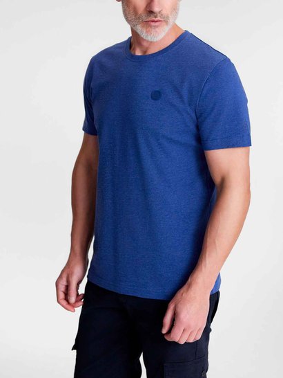 Tee-Shirt Homme Mix Matière Bleu