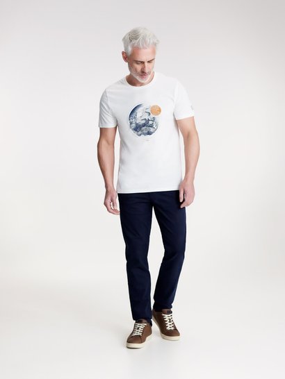Tee-Shirt Homme Motif Exclusif Coton Bio Blanc